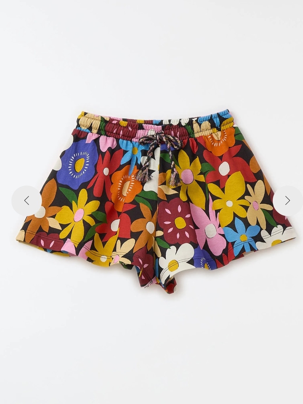 Girls' Multicolor Floral Pull-On Shorts with Drawstring